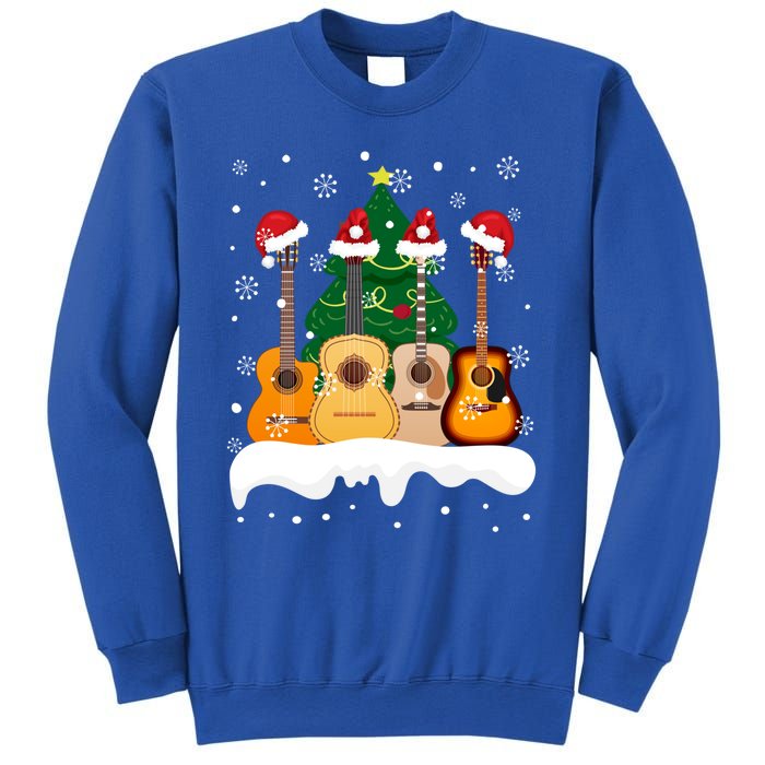 Guitar Santa Snow Christmas Tree Funny For Music Lovers Xmas Great Gift Sweatshirt