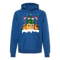 Guitar Santa Snow Christmas Tree Funny For Music Lovers Xmas Great Gift Premium Hoodie