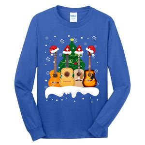 Guitar Santa Snow Christmas Tree Funny For Music Lovers Xmas Great Gift Tall Long Sleeve T-Shirt