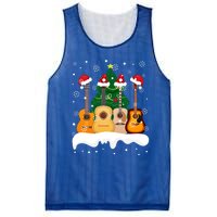 Guitar Santa Snow Christmas Tree Funny For Music Lovers Xmas Great Gift Mesh Reversible Basketball Jersey Tank