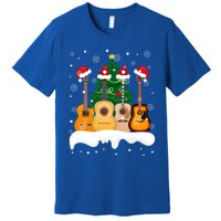 Guitar Santa Snow Christmas Tree Funny For Music Lovers Xmas Great Gift Premium T-Shirt