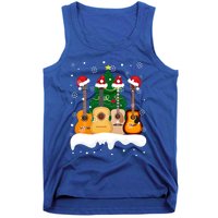 Guitar Santa Snow Christmas Tree Funny For Music Lovers Xmas Great Gift Tank Top