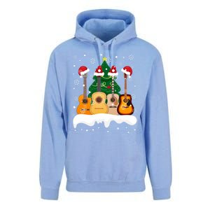 Guitar Santa Snow Christmas Tree Funny For Music Lovers Xmas Great Gift Unisex Surf Hoodie