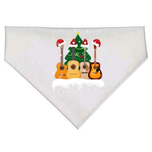 Guitar Santa Snow Christmas Tree Funny For Music Lovers Xmas Great Gift USA-Made Doggie Bandana