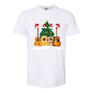 Guitar Santa Snow Christmas Tree Funny For Music Lovers Xmas Great Gift Softstyle CVC T-Shirt