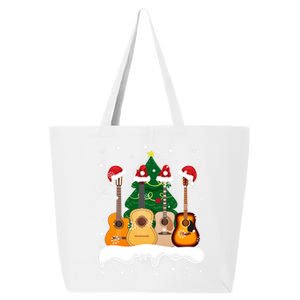 Guitar Santa Snow Christmas Tree Funny For Music Lovers Xmas Great Gift 25L Jumbo Tote