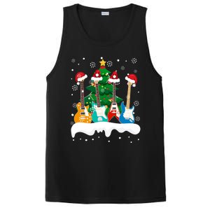 Guitar Santa Snow Christmas Tree Funny For Music Lovers Xmas Great Gift PosiCharge Competitor Tank