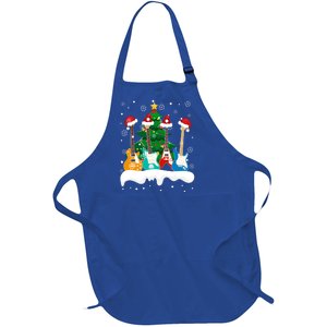 Guitar Santa Snow Christmas Tree Funny For Music Lovers Xmas Great Gift Full-Length Apron With Pockets