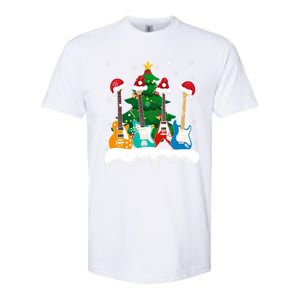 Guitar Santa Snow Christmas Tree Funny For Music Lovers Xmas Great Gift Softstyle CVC T-Shirt