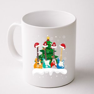 Guitar Santa Snow Christmas Tree Funny For Music Lovers Xmas Great Gift Coffee Mug