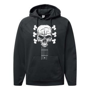 Guitar Skull Skeleton Rock n Roll Music for Guitar Player Performance Fleece Hoodie