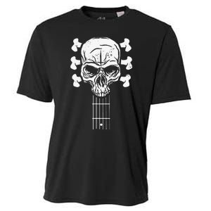 Guitar Skull Skeleton Rock n Roll Music for Guitar Player Cooling Performance Crew T-Shirt