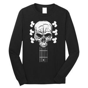 Guitar Skull Skeleton Rock n Roll Music for Guitar Player Long Sleeve Shirt