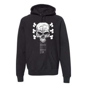 Guitar Skull Skeleton Rock n Roll Music for Guitar Player Premium Hoodie