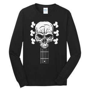 Guitar Skull Skeleton Rock n Roll Music for Guitar Player Tall Long Sleeve T-Shirt