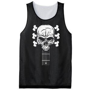 Guitar Skull Skeleton Rock n Roll Music for Guitar Player Mesh Reversible Basketball Jersey Tank