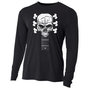 Guitar Skull Skeleton Rock n Roll Music for Guitar Player Cooling Performance Long Sleeve Crew