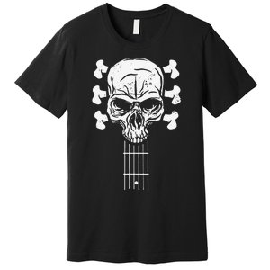 Guitar Skull Skeleton Rock n Roll Music for Guitar Player Premium T-Shirt