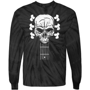 Guitar Skull Skeleton Rock n Roll Music for Guitar Player Tie-Dye Long Sleeve Shirt