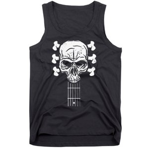 Guitar Skull Skeleton Rock n Roll Music for Guitar Player Tank Top