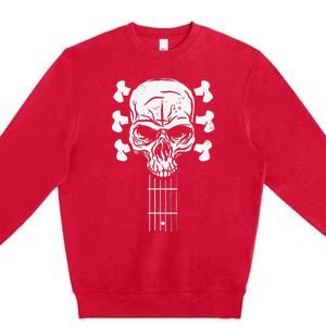 Guitar Skull Skeleton Rock n Roll Music for Guitar Player Premium Crewneck Sweatshirt