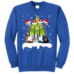 Guitar Santa Snow Christmas Tree Funny For Music Lovers Xmas Gift Sweatshirt