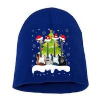 Guitar Santa Snow Christmas Tree Funny For Music Lovers Xmas Gift Short Acrylic Beanie