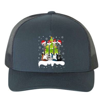 Guitar Santa Snow Christmas Tree Funny For Music Lovers Xmas Gift Yupoong Adult 5-Panel Trucker Hat