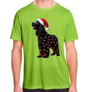 Gordon Setter Santa Hat Christmas Lights Dog Owner Mom Dad Adult ChromaSoft Performance T-Shirt