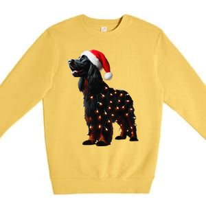 Gordon Setter Santa Hat Christmas Lights Dog Owner Mom Dad Premium Crewneck Sweatshirt