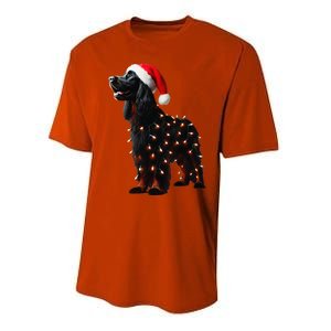 Gordon Setter Santa Hat Christmas Lights Dog Owner Mom Dad Performance Sprint T-Shirt