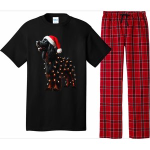 Gordon Setter Santa Hat Christmas Lights Dog Owner Mom Dad Pajama Set