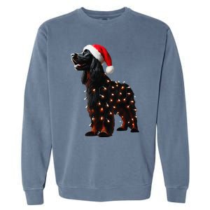 Gordon Setter Santa Hat Christmas Lights Dog Owner Mom Dad Garment-Dyed Sweatshirt