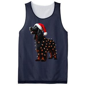 Gordon Setter Santa Hat Christmas Lights Dog Owner Mom Dad Mesh Reversible Basketball Jersey Tank