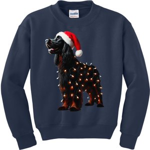 Gordon Setter Santa Hat Christmas Lights Dog Owner Mom Dad Kids Sweatshirt