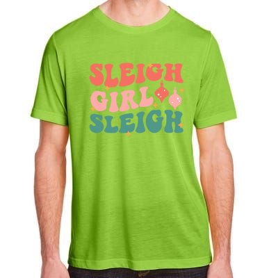 Groovy Sleigh Sleigh Pink Christmas Xmas Holiday Cool Gift Adult ChromaSoft Performance T-Shirt