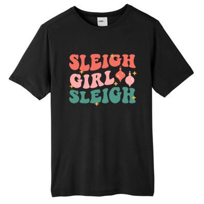 Groovy Sleigh Sleigh Pink Christmas Xmas Holiday Cool Gift Tall Fusion ChromaSoft Performance T-Shirt