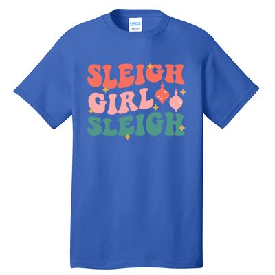 Groovy Sleigh Sleigh Pink Christmas Xmas Holiday Cool Gift Tall T-Shirt