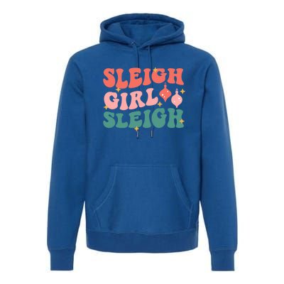 Groovy Sleigh Sleigh Pink Christmas Xmas Holiday Cool Gift Premium Hoodie