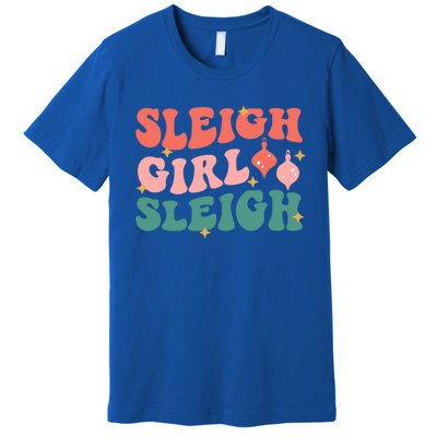 Groovy Sleigh Sleigh Pink Christmas Xmas Holiday Cool Gift Premium T-Shirt