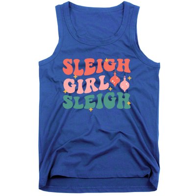 Groovy Sleigh Sleigh Pink Christmas Xmas Holiday Cool Gift Tank Top