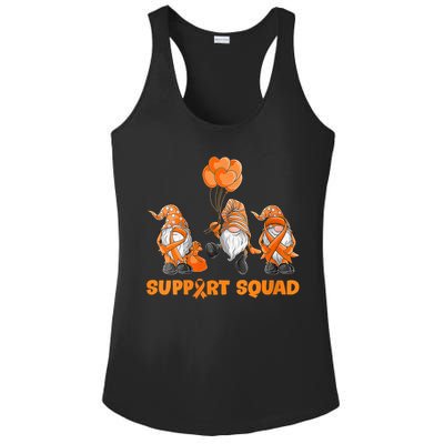 Gnomes Support Squad MS Awareness Orange Ribbon Ladies PosiCharge Competitor Racerback Tank