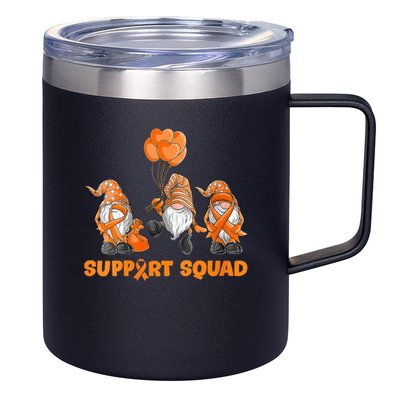 Gnomes Support Squad MS Awareness Orange Ribbon 12oz Stainless Steel Coffee Mug