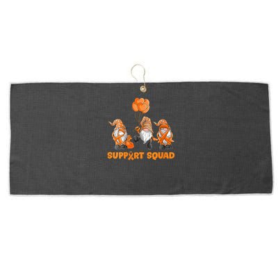 Gnomes Support Squad MS Awareness Orange Ribbon Large Microfiber Waffle Golf Towel