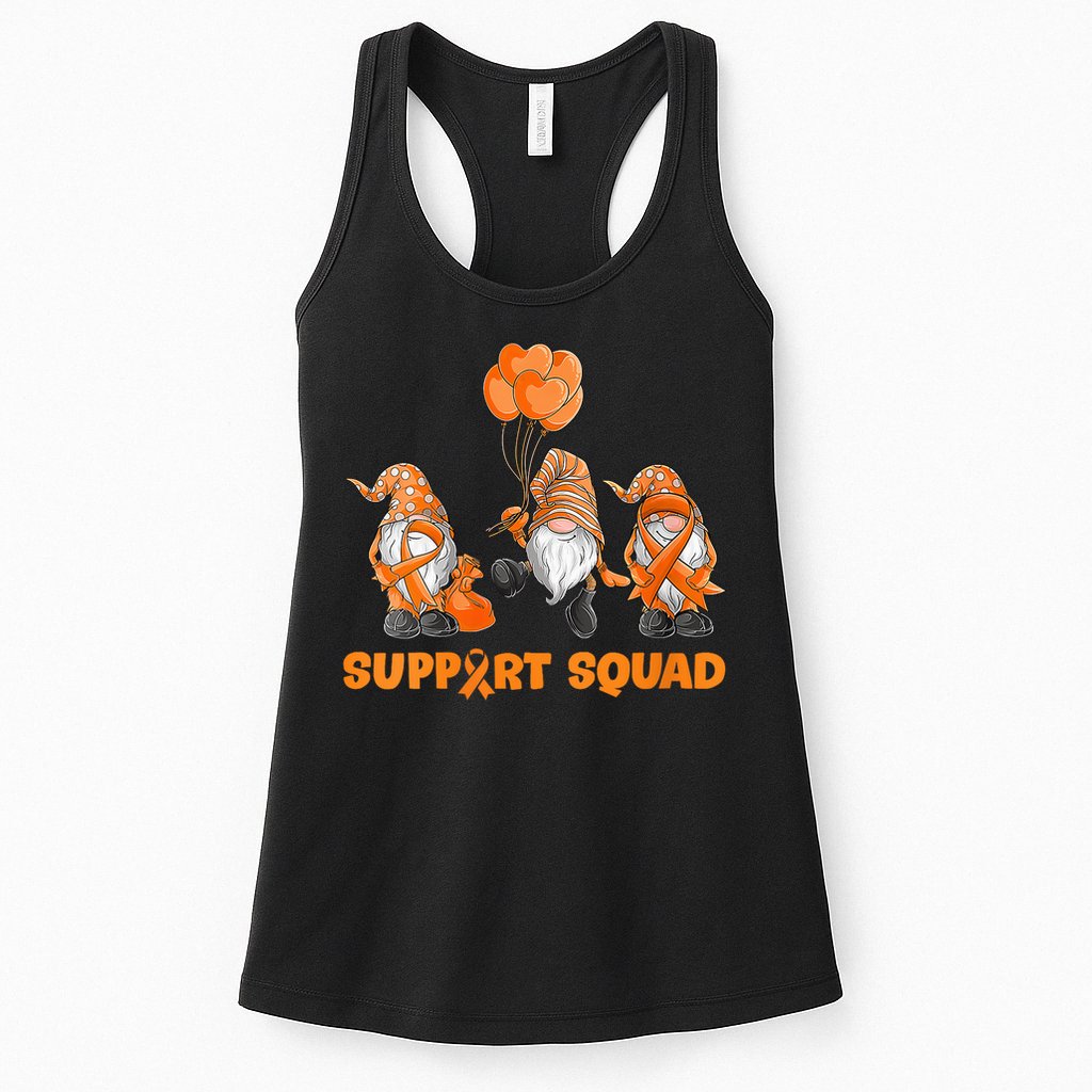 Gnomes Support Squad MS Awareness Orange Ribbon Womens Tank Top
