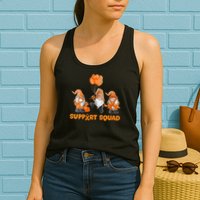 Gnomes Support Squad MS Awareness Orange Ribbon Womens Tank Top