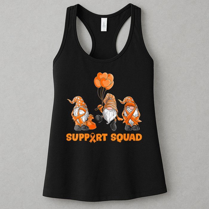 Gnomes Support Squad MS Awareness Orange Ribbon Womens Tank Top