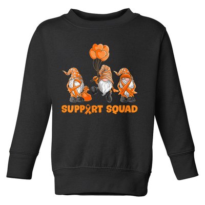 Gnomes Support Squad MS Awareness Orange Ribbon Toddler Sweatshirt