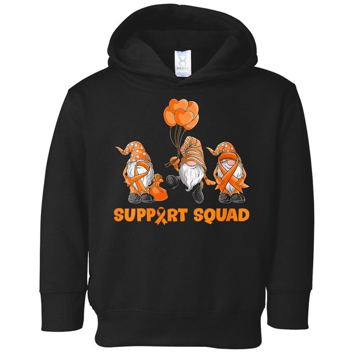 Gnomes Support Squad MS Awareness Orange Ribbon Toddler Hoodie
