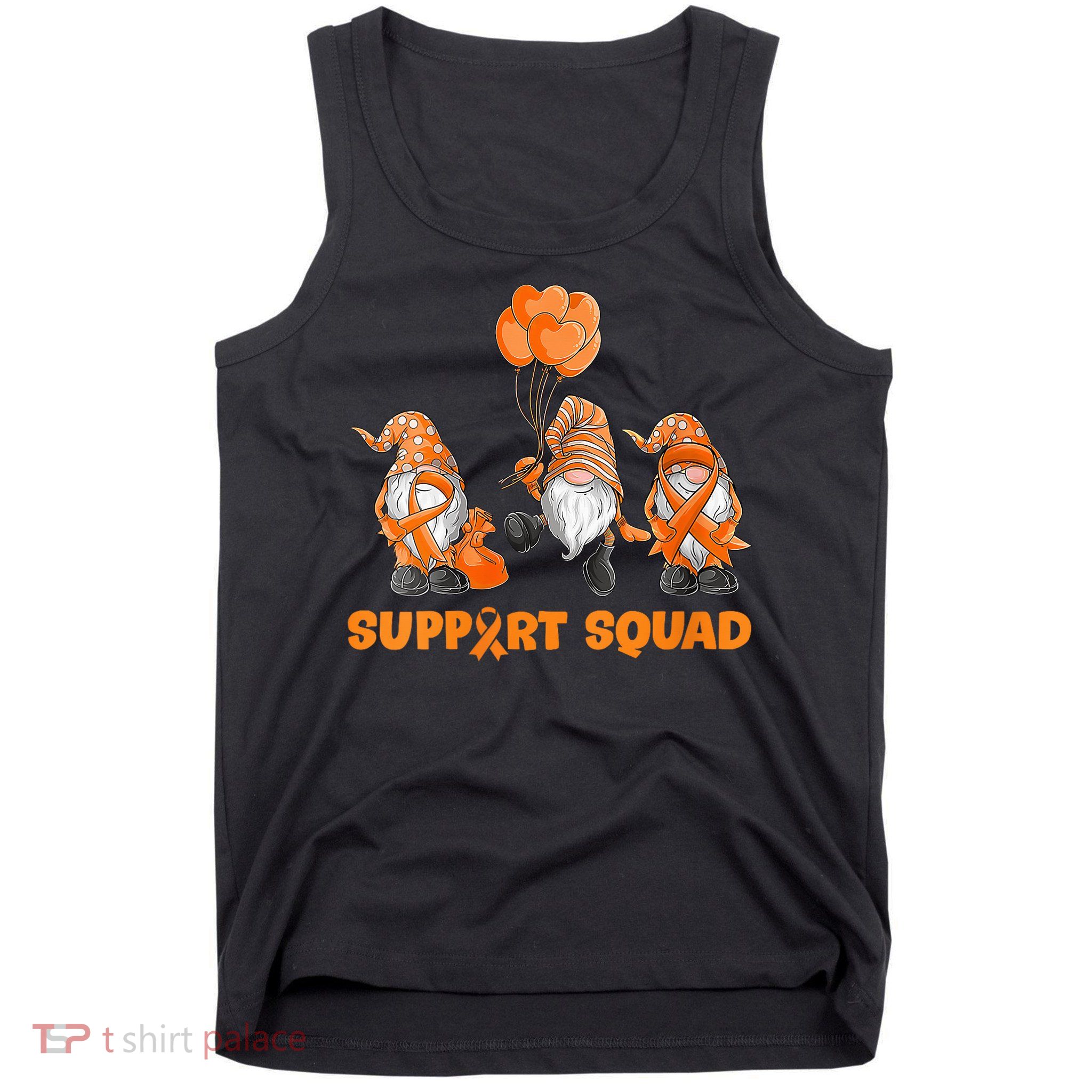 Gnomes Support Squad MS Awareness Orange Ribbon Tank Top